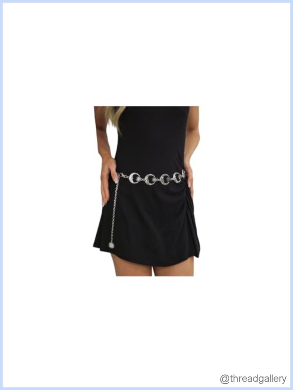Metal Chain Belt Women Sun Moon Western Adjustable Waist Belt for Dresses Jeans